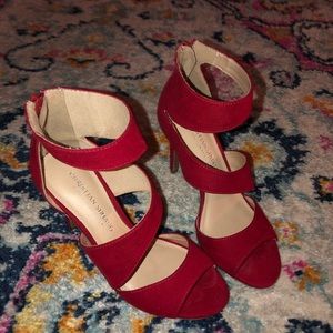 red strap heels